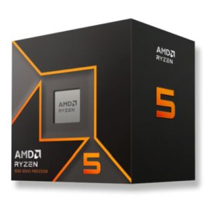 AMD – AMD Ryzen 5 9600 CPU with Wraith Stealth Cooler, AM5, 3.8GHz (5.2 Turbo), 6-Core, 65W, 38MB Cache, 4nm, 9th Gen, Radeon Graphics