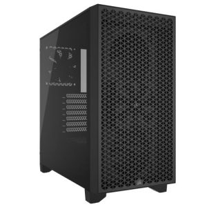 CORSAIR – Corsair 3000D Airflow Gaming Case w/ Glass Window, ATX, 2x SP120 Fans, GPU Cooling, 4-Slot GPU Support, High-Airflow Front, Black