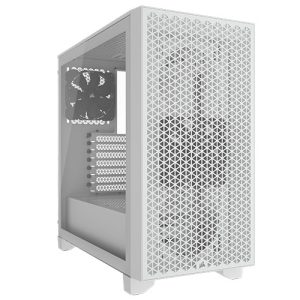 CORSAIR – Corsair 3000D Airflow Gaming Case w/ Glass Window, ATX, 2x SP120 Fans, GPU Cooling, 4-Slot GPU Support, High-Airflow Front, White