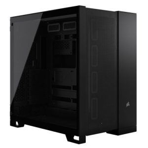 CORSAIR – Corsair 6500D Airflow Dual Chamber Gaming Case w/ Glass Window, ATX, Fully Mesh Panelling, USB-C, Asus BTF Compatible, Black