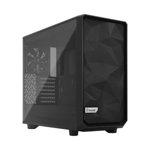 FRACTAL – Fractal Design Meshify 2 Lite (Black TG) Gaming Case w/ Light Tint Glass Window, E-ATX, Angular Mesh Front, 3 Fans