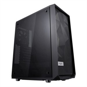 FRACTAL – Fractal Design Meshify C (Dark TG) Gaming Case w/ Dark Tint Glass Window, ATX, Angular Mesh Front, High-airflow, 2 x 12cm Fans