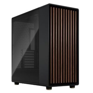 FRACTAL – Fractal Design North XL Charcoal Black (TG Dark) Case w/ Dark Tint Glass Window, E-ATX, 3 PWM Fans, USB-C, Walnut Front