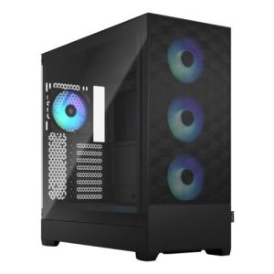 FRACTAL – Fractal Design Pop XL Air RGB (Black TG) Gaming Case w/ Clear Glass Window, E-ATX, Hexagonal Mesh Front, 4 RGB Fans & RGB Controller