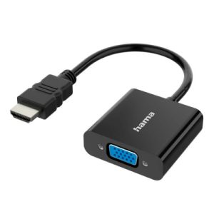 HAMA – Hama HDMI Male to VGA Female Converter Cable with Audio 3.5mm Jack, 15cm, Black, *Eco-Friendly Packaging*