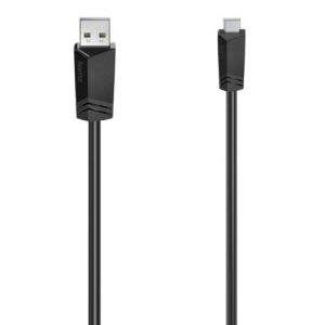 HAMA – Hama Mini USB Cable, USB-A Male to USB Mini B Male, USB 2.0, 1.5 Metre, Black