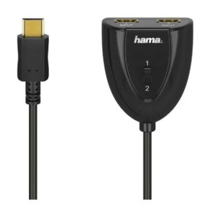 HAMA – Hama 2×1 HDMI Switch, 2 Inputs, 1 Output, 1080p 60Hz, Plug and Play