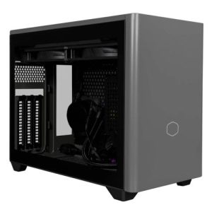 COOLER MASTER – Cooler Master NR200P MAX Case w/ Glass or Mesh Side, Mini ITX, 280mm AIO Cooler, 850W PSU & 2x PWM Fans Included, 3-Slot GPU Support, Black/Grey