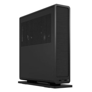 FRACTAL – Fractal Design Ridge (Black) SFF Console-Type Case, Mini ITX, Requires SFX/SFX-L PSU, 2 Fans, PCIe 4.0 Riser Card, USB-C, Horizontal/Vertical Orientation