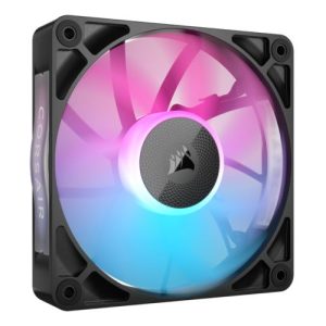 CORSAIR – Corsair iCUE LINK RX120 RGB 12cm PWM Case Fan, 8 ARGB LEDs, Magnetic Dome Bearing, 2100 RPM, Black, Single Fan Expansion Kit