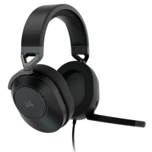 CORSAIR – Corsair HS65 Surround Gaming Headset, 3.5mm Jack (USB Adapter), 7.1 Surround, Flip-To-Mute Mic, SoundID Customisation, Carbon