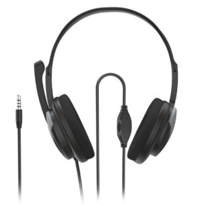 HAMA – Hama (HS-P100 V2) Ultra-lightweight Headset, 3.5mm Jack, Y-adapter, Padded Ear Pads, Inline Controls