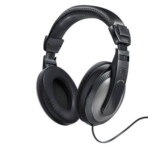 HAMA – Hama (ShellTV) Headphones, 3.5mm Jack (6.35mm Adapter), 40mm Drivers, 6m Cable, Padded Headband, Black/Dark Grey