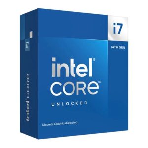 INTEL – Intel Core i7-14700KF CPU, 1700, 3.4 GHz (5.6 Turbo), 20-Core, 125W (253W Turbo), 10nm, 33MB Cache, Overclockable, Raptor Lake Refresh, No Graphics, NO HEATSINK/FAN