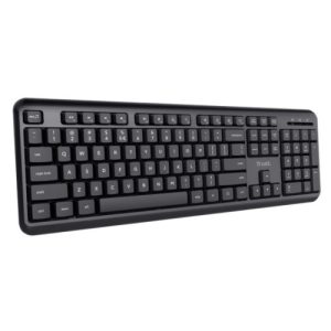 TRUST – Trust TK-350 Wireless Membrane Keyboard, Spill-Proof, Silent Keys, Media Keys, Black