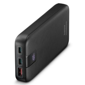 HAMA – Hama PD 20 20000mAh Fast Charge Powerbank, USB-A, 2x USB-C, LED Capacity Indicator, Grey