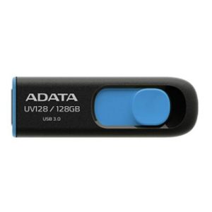 ADATA – ADATA 128GB UV128 USB 3.0 Memory Pen, Retractable, Capless, Black & Blue