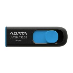 ADATA – ADATA 32GB UV128 USB 3.0 Memory Pen, Retractable, Capless, Black & Blue