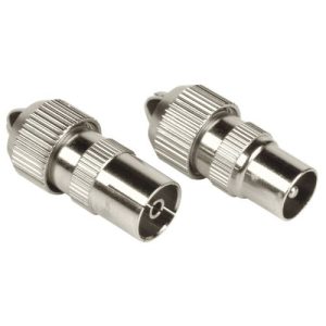 HAMA – Hama Coax Connector Set, 1 Male & 1 Female, Metal, Screw Attachment