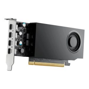 PNY – PNY RTXA400 Professional Graphics Card, 4GB DDR6, 4 miniDP 1.4 (4x DP adapters), 768 CUDA Cores, Low Profile (Bracket Included), Retail