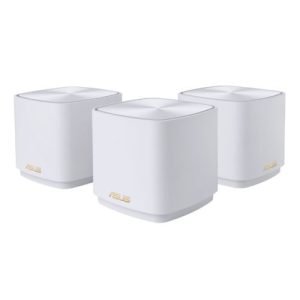 ASUS – Asus AX5400 (ZenWiFi XD5) AX3000 Dual Band Mesh Wi-Fi 6 System, 3 Pack, GB LAN, GB WAN, 160MHz Bandwidth, AiMesh, AiProtection, White