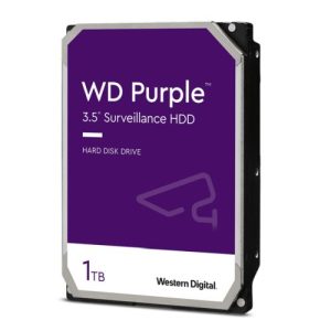 WD – WD 3.5″, 1TB, SATA3, Purple Surveillance Hard Drive, 5400RPM, 64MB Cache, OEM