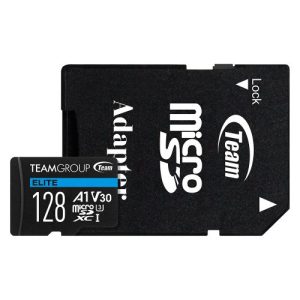 TEAM – Team 128GB Elite A1 Micro SDXC Card with SD Adapter, UHS-I Class 3, U3, A1 App Performance, 100MB/s