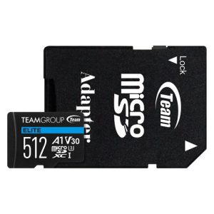 TEAM – Team 512GB Elite A1 Micro SDXC Card with SD Adapter, UHS-I Class 3, U3, A1 App Performance, 100MB/s