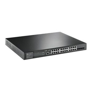 TP-LINK – TP-LINK (SG3428XMP) JetStream 24-Port Gigabit & 4-Port 10GE SFP+ L2+ Managed Switch with 24-Port PoE+, Rackmountable