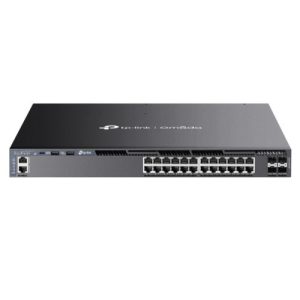 TP-LINK – TP-LINK (SG6428XHP) Omada 24-Port Gigabit Stackable L3 Managed PoE+ Switch with 4 10G Slots, USB