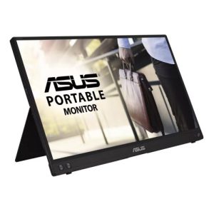 ASUS – Asus 15.6″ Portable IPS Monitor (ZenScreen MB16ACV), 1920 x 1080, USB-C (USB-A adapter), USB-powered, Auto-rotatable, Antibacterial, Smart Stand & Sleeve inc.