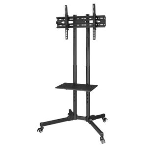 HAMA – Hama Trolley Mobile TV Stand, Up to 75″ TVs, 40kg Max, 4 Castors w/ Breaks, Height-Adjustable, Cable Manager, VESA up to 600 x 400