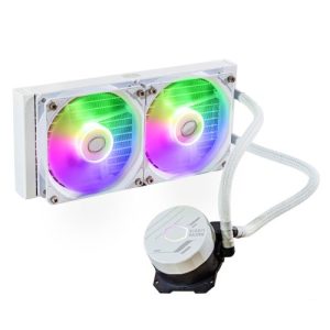 COOLER MASTER – Cooler Master MasterLiquid 240L Core ARGB 240mm Liquid CPU Cooler, 2x ARGB PWM Fans, RGB Pump Head, White