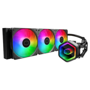 COOLER MASTER – Cooler Master MasterLiquid 360 Core II 360mm ARGB Liquid CPU Cooler, Dual Chamber Pump w/ Infinity Mirror, Black