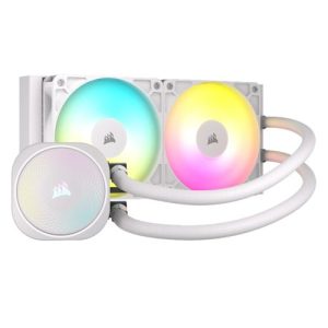 CORSAIR – Corsair NAUTILUS 240 RS ARGB Liquid CPU Cooler, RS120 ARGB Magnetic Dome Fans, RGB Pump, Daisy-Chain Connections, White